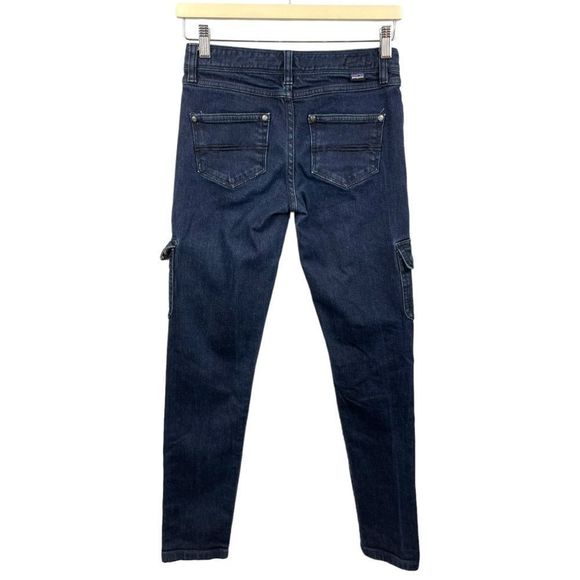 PATAGONIA Organic Cotton Stretch Slim Fit Midrise Indigo Cargo Jeans Size 25 - Picture 3 of 10
